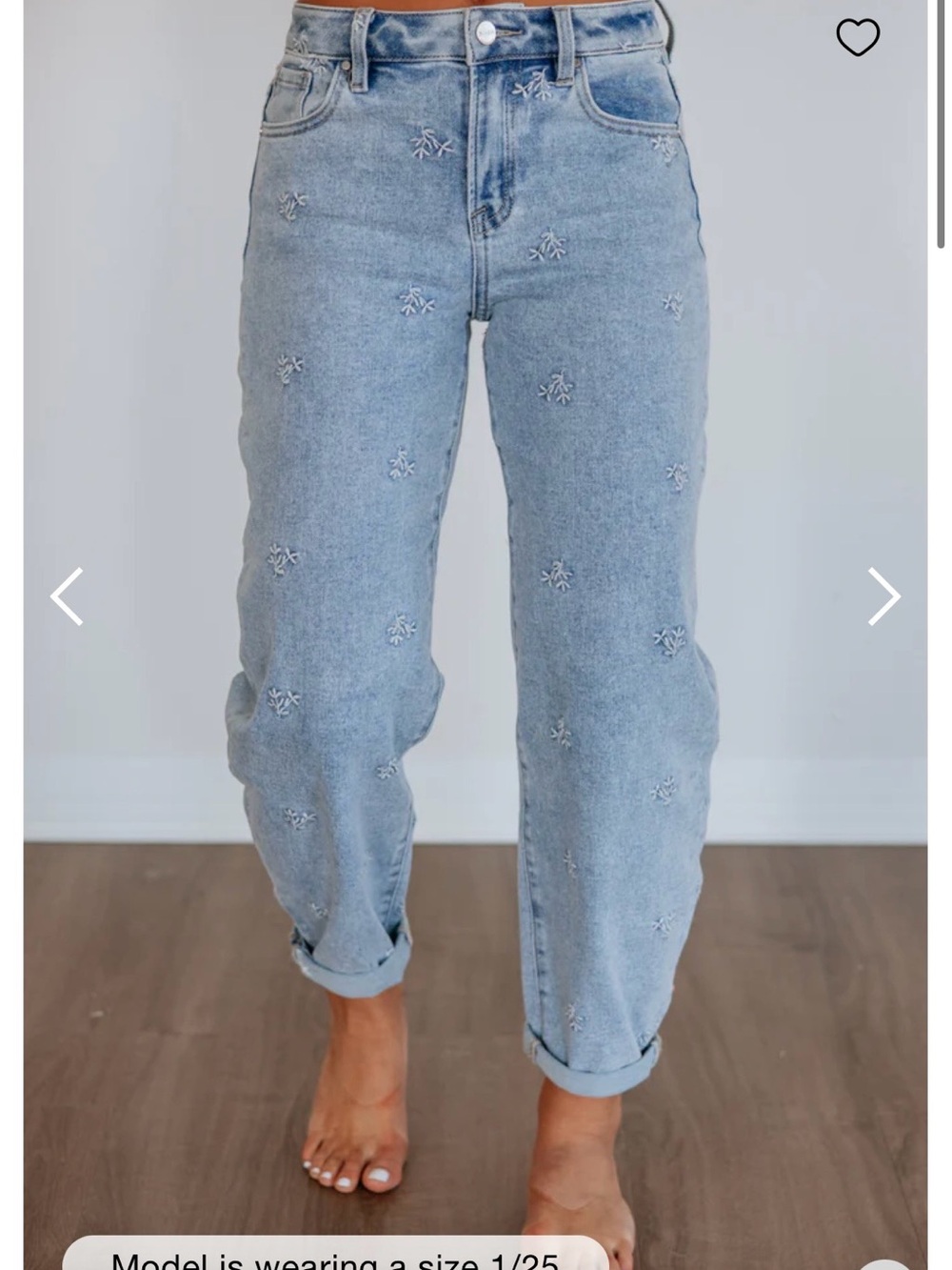 Risen High-Rise Light Blue Embroidered Women's Jeans